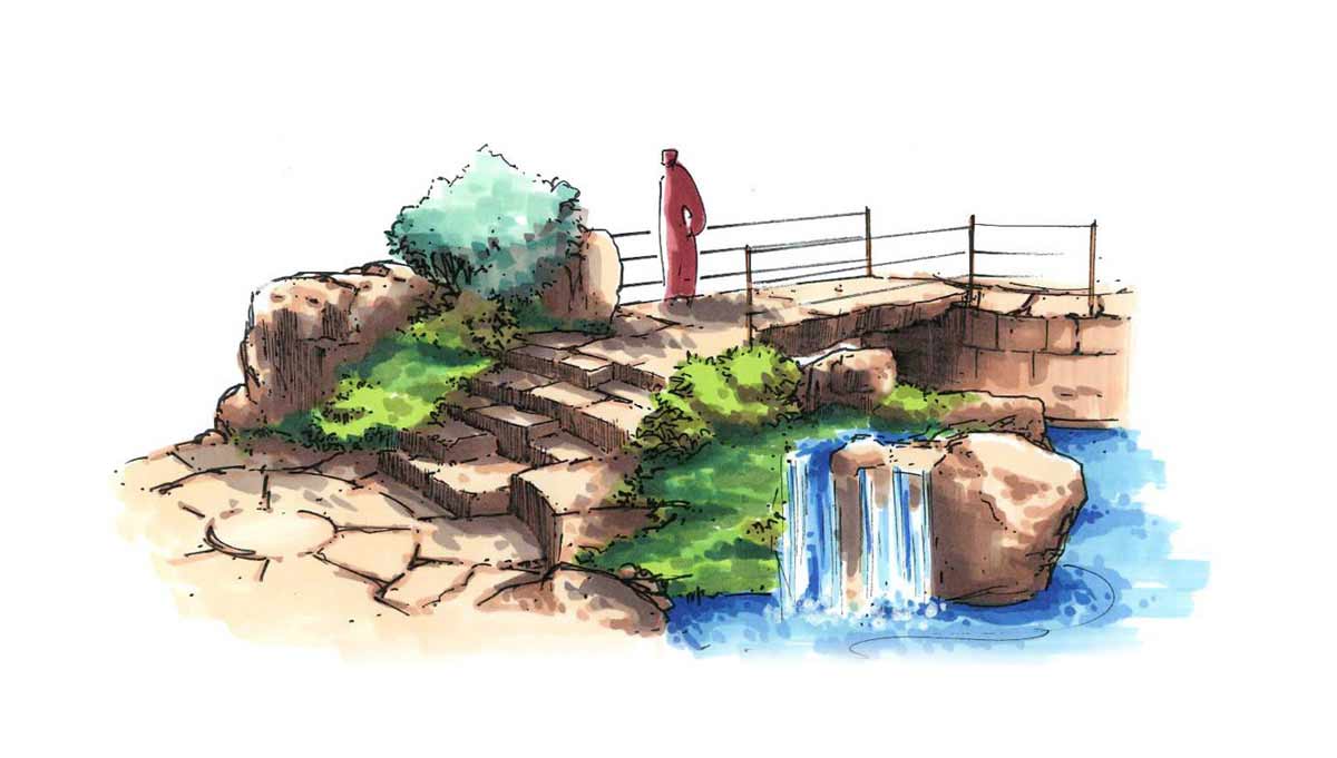 ilustración parque acuático